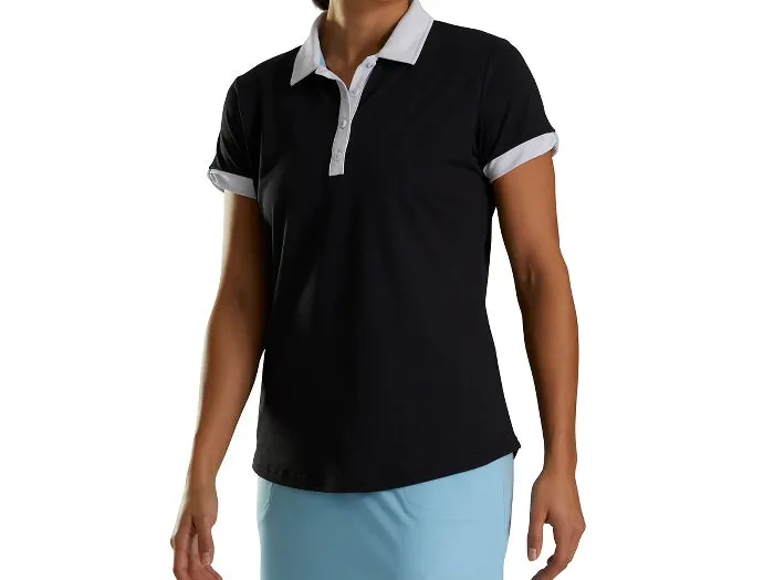 2023 FootJoy Womens Short Sleeve Color Block Polo - Black