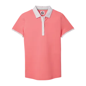 2024 FootJoy Women's Short Sleeve Print Polo - Peach