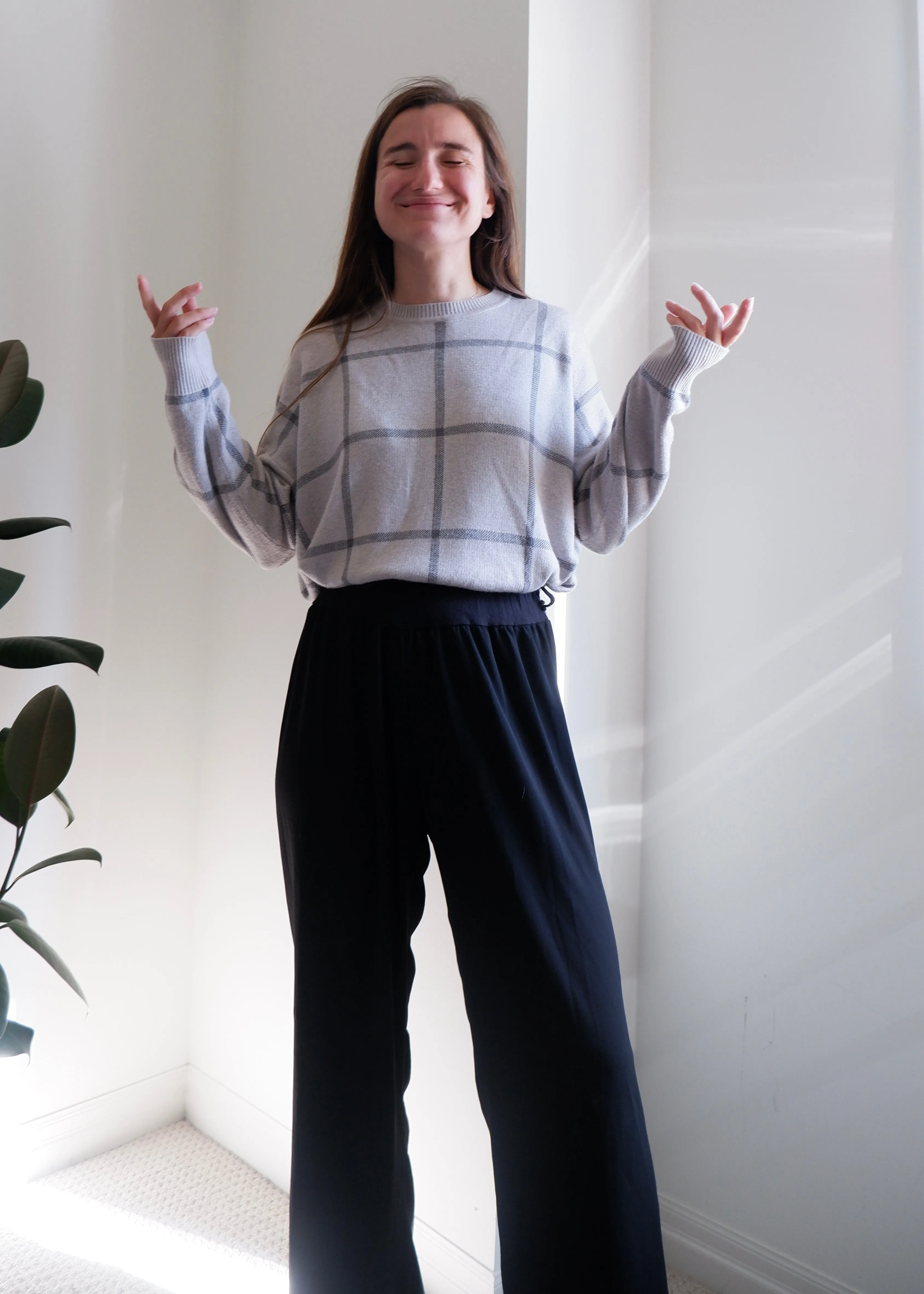 90s Black Flowy Wide Leg Trousers - XS/S