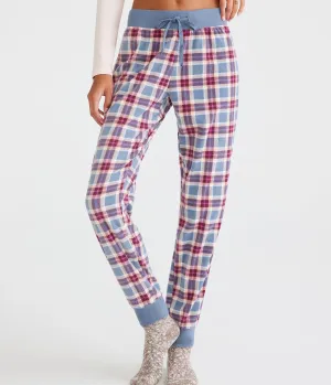 Aeropostale Womens' Plaid Polyfleece Sleep Joggers - Blue - Size XXS - Polyester - Teen Fashion & Clothing Academy Blue