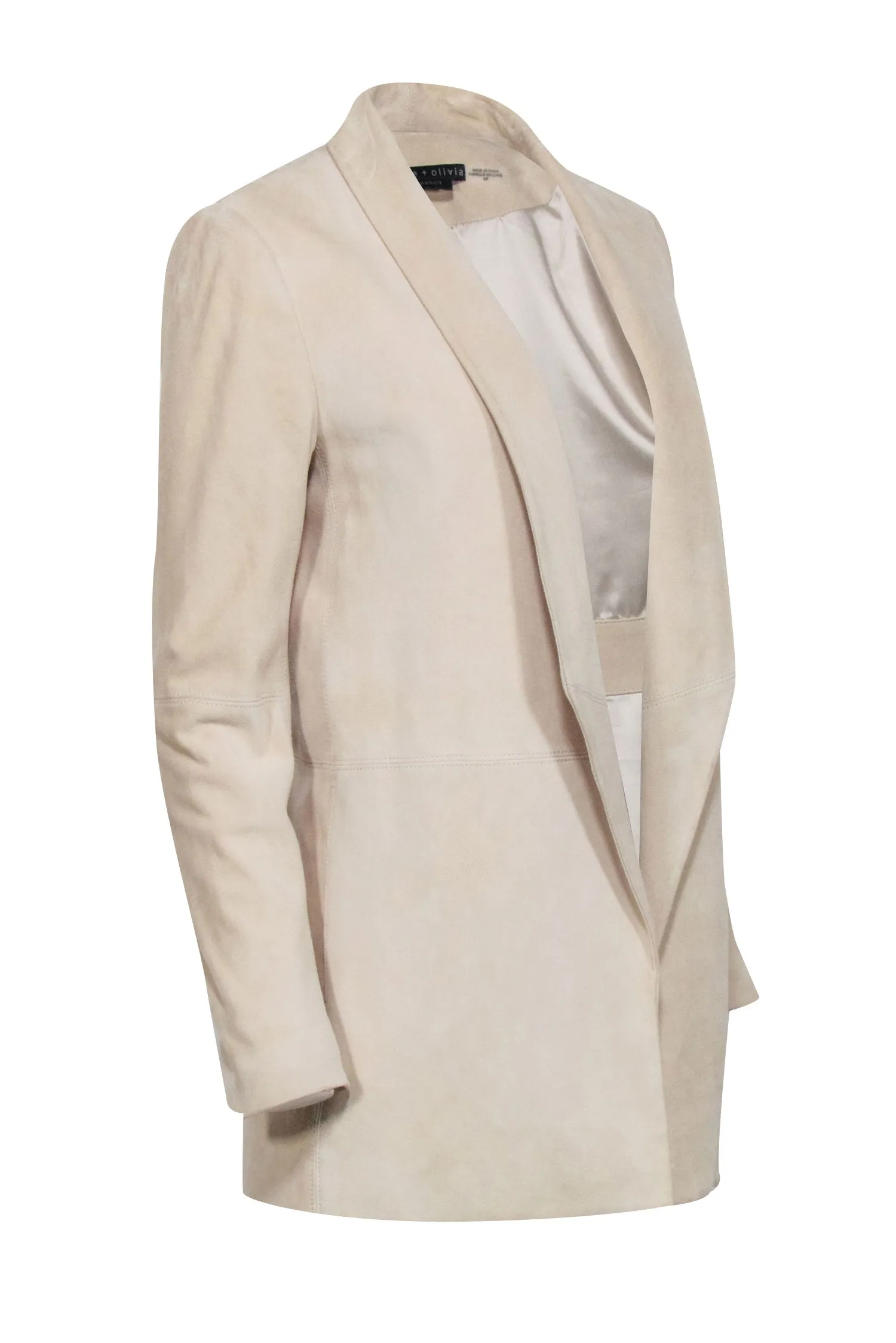 Alice & Olivia - Beige Suede Open Front Blazer Sz S