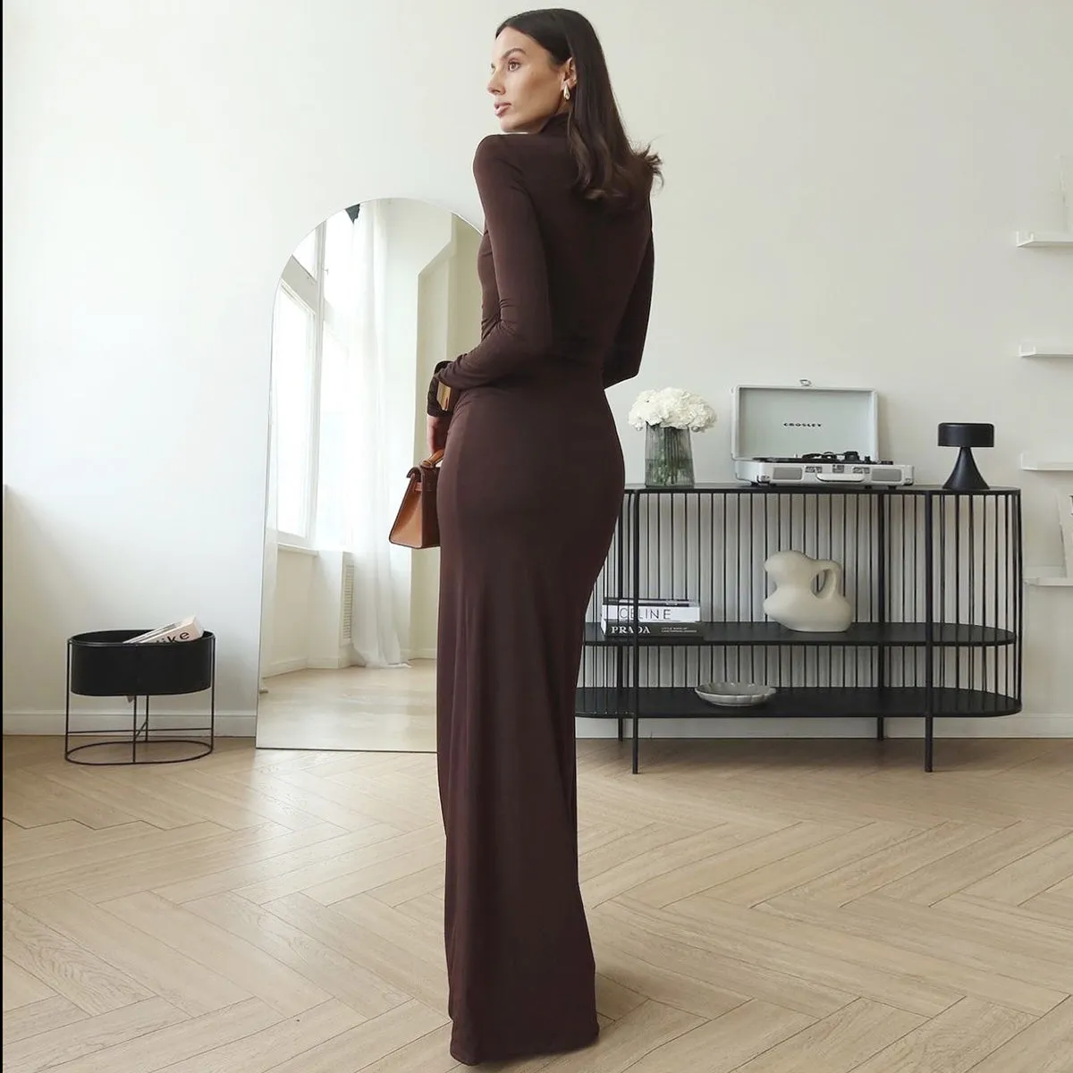 Amariya Long Sleeve Slit Dress