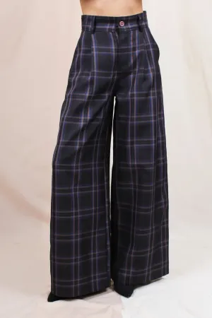 Anderson Wide Leg Plaid Trousers