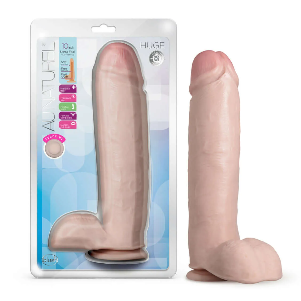 Au Naturel Huge 10 inches Dildo Vanilla Light Skin Tone Realistic