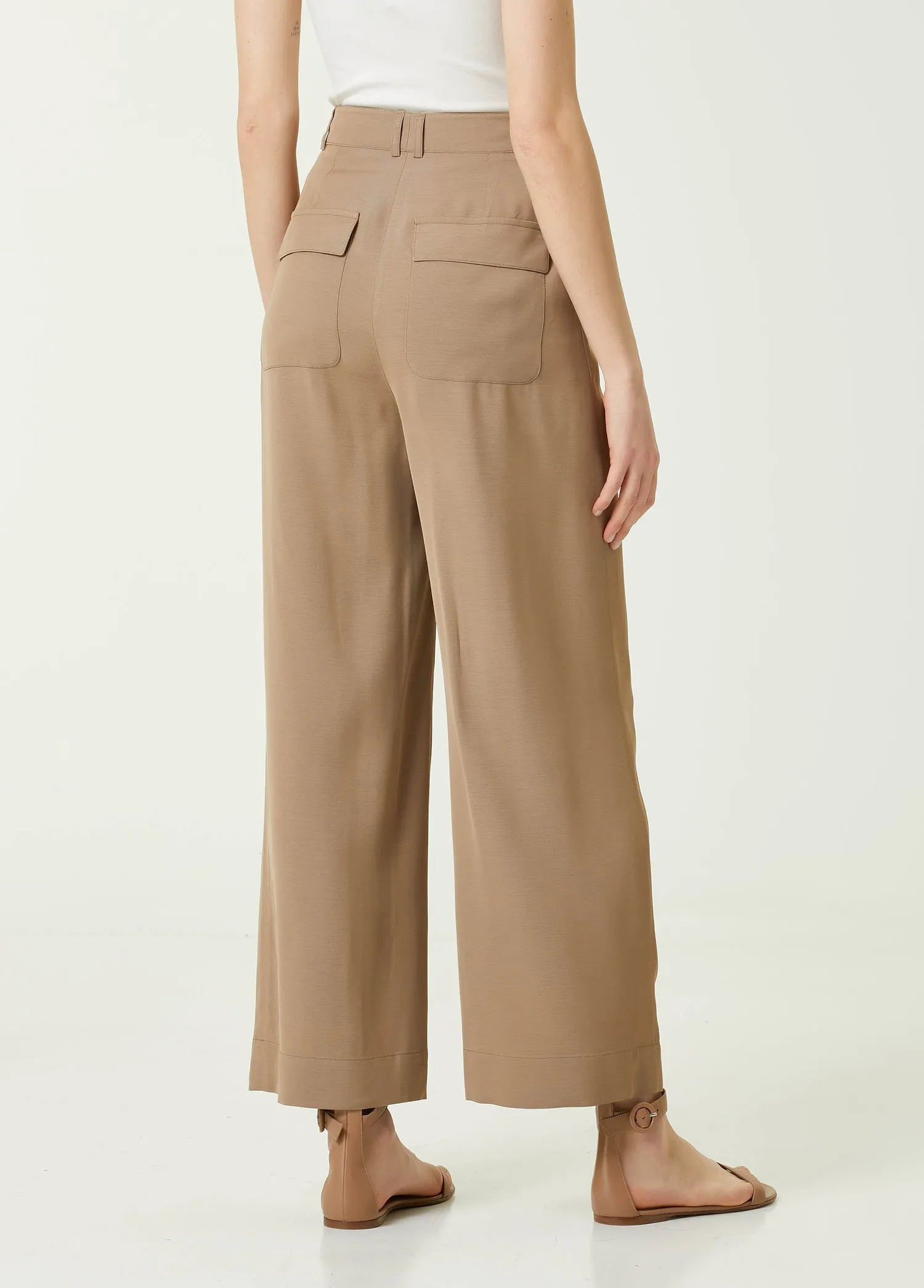 Beymen Collection High Waist Flowy Trouser Beige