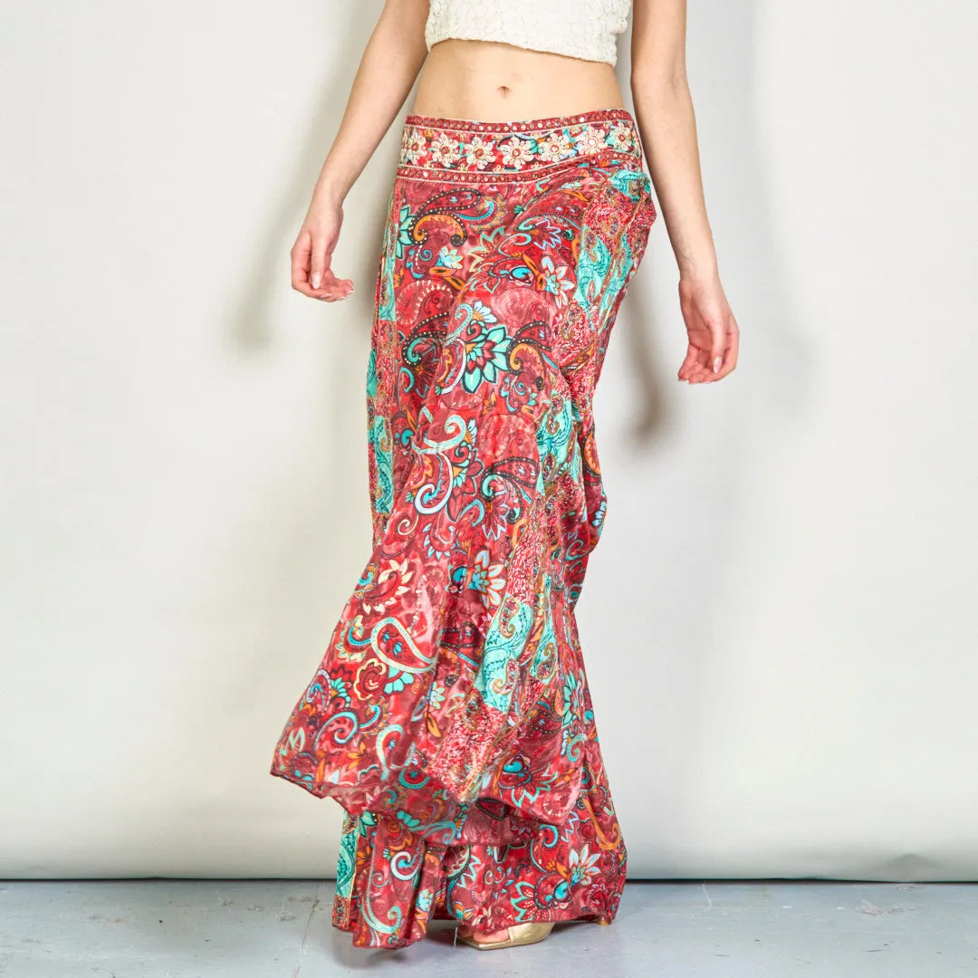 Bohemian paisley print wide-leg trousers wholesale