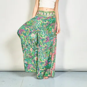 Bohemian paisley print wide-leg trousers wholesale