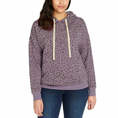 Buffalo Leopard Print Soft Cotton Blend Fleece Lined Sweatshirt Hoodie