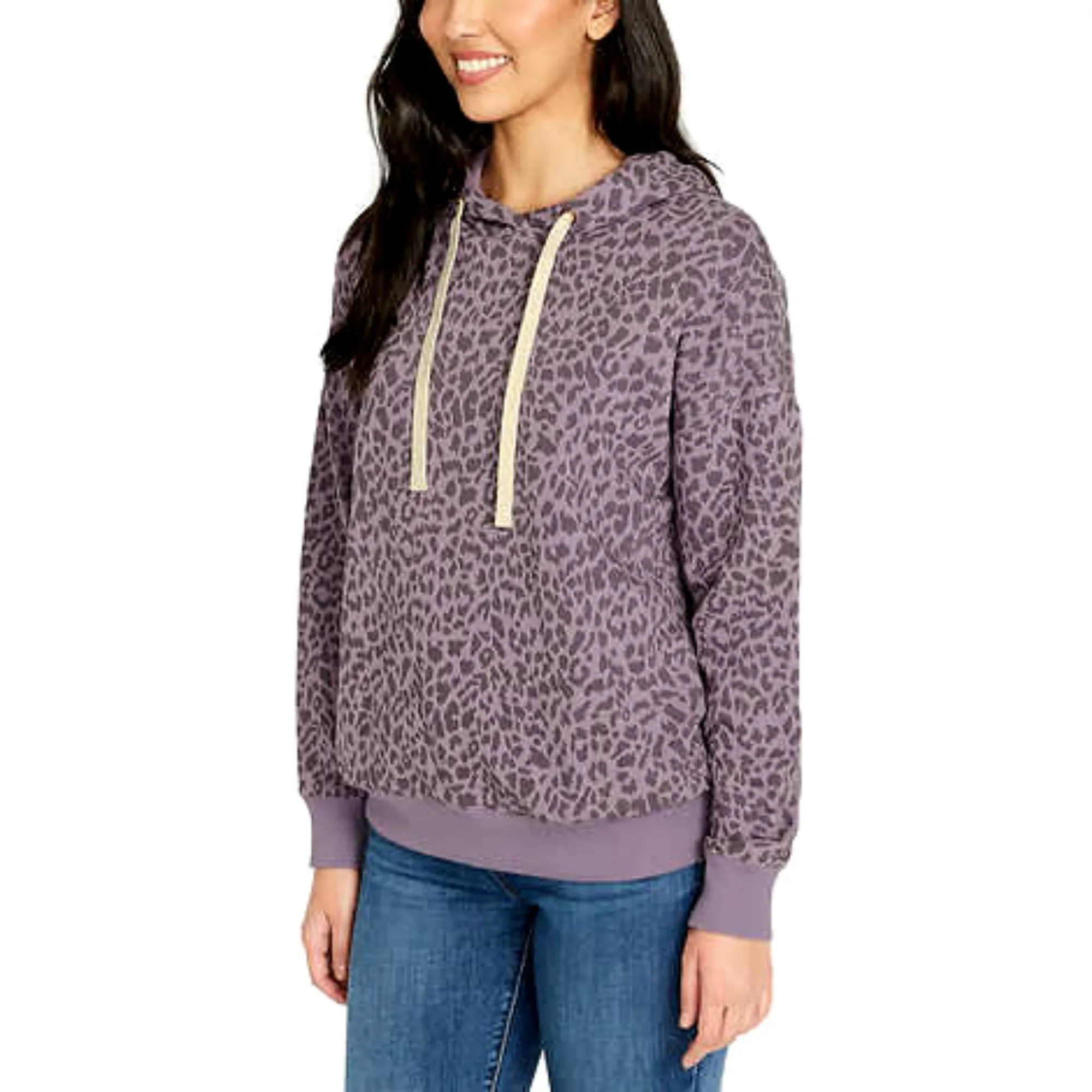 Buffalo Leopard Print Soft Cotton Blend Fleece Lined Sweatshirt Hoodie