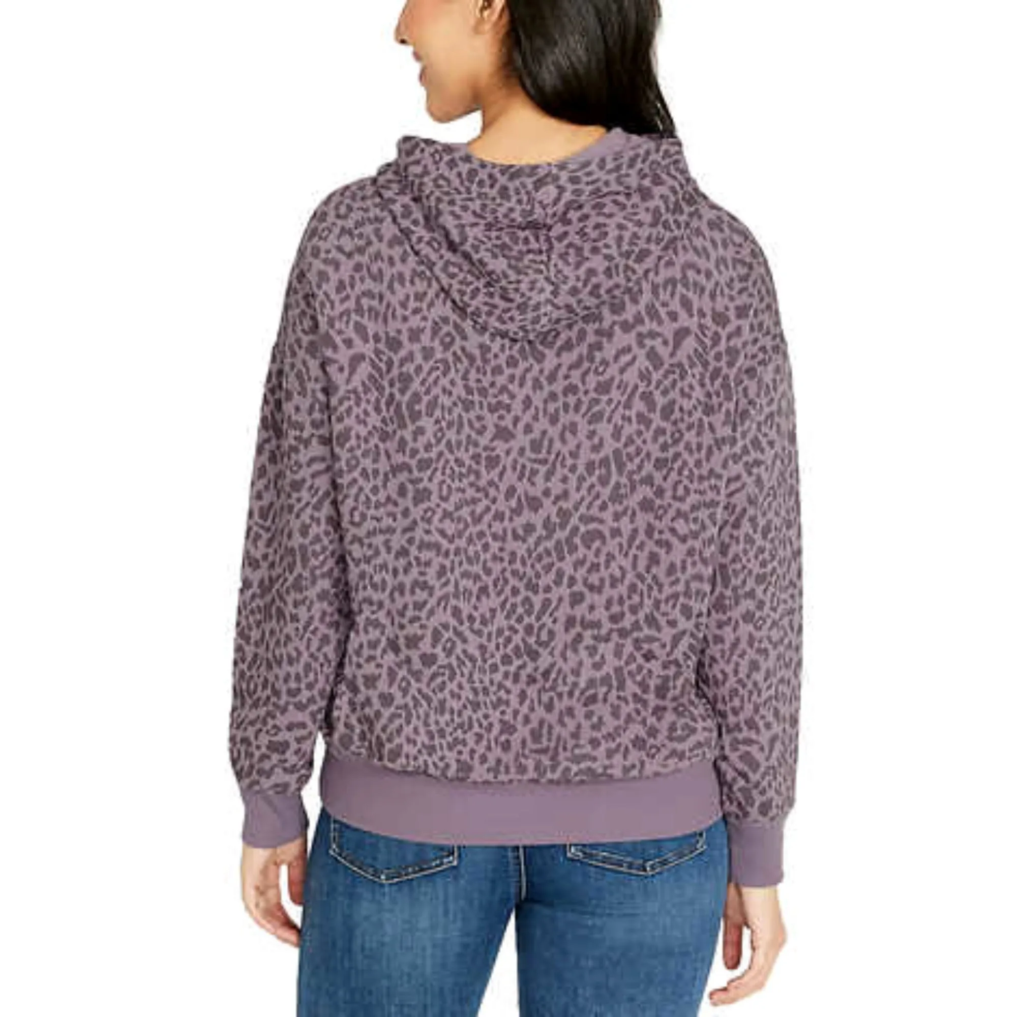 Buffalo Leopard Print Soft Cotton Blend Fleece Lined Sweatshirt Hoodie