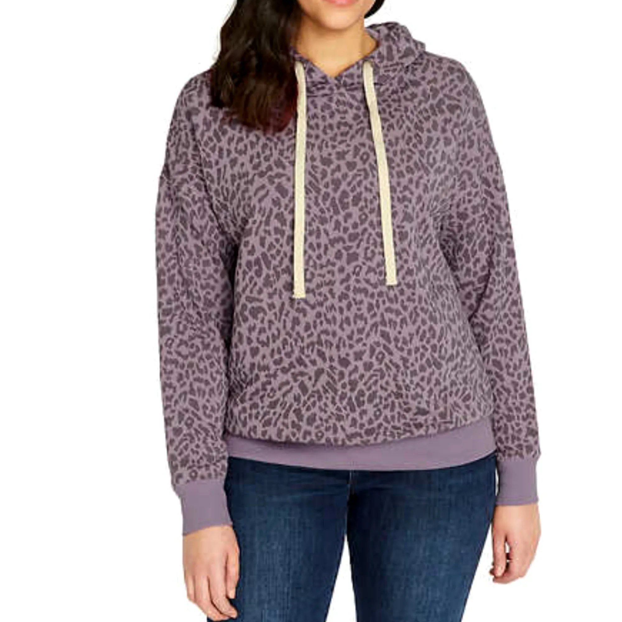 Buffalo Leopard Print Soft Cotton Blend Fleece Lined Sweatshirt Hoodie