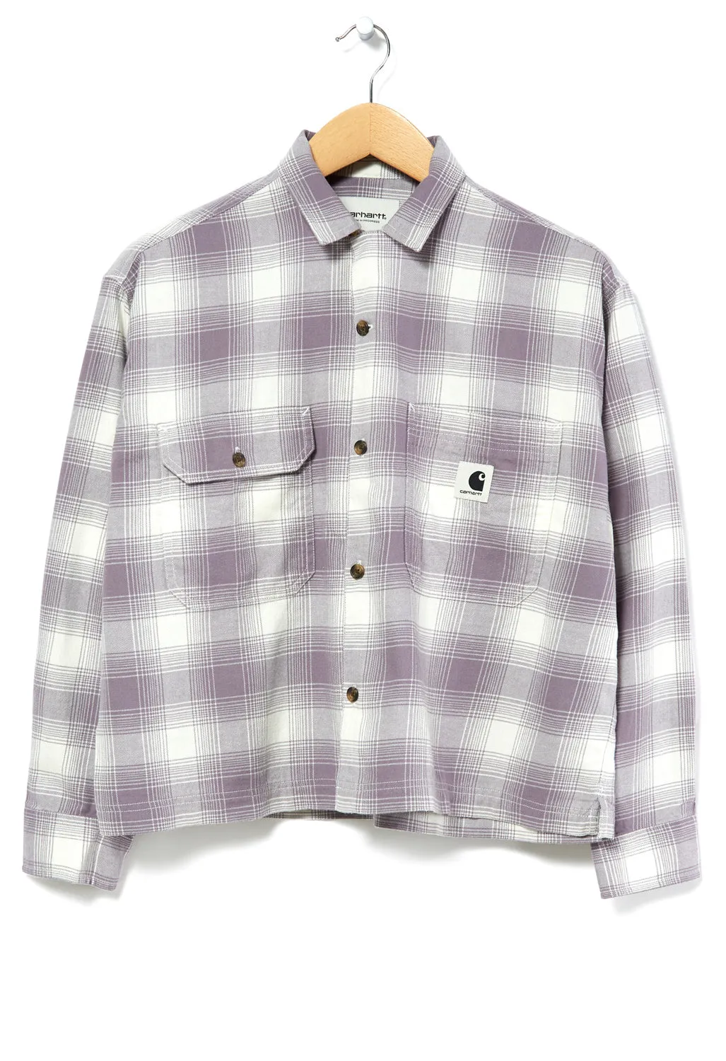 Carhartt WIP Deaver Women's Long Sleeve Shirt - Deaver Check Misty Thistle