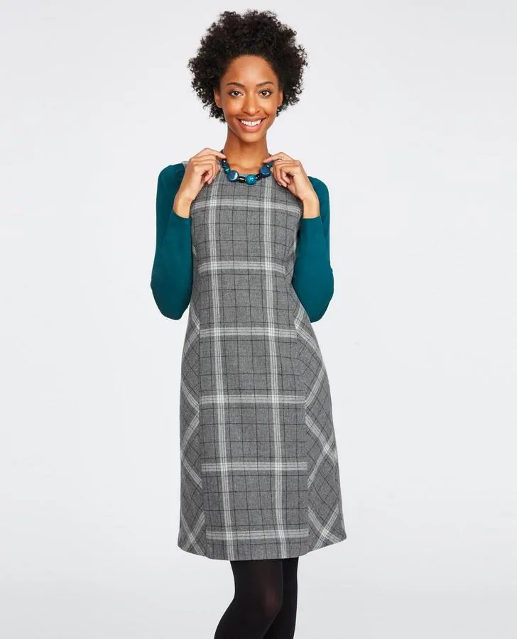 Check Wool Pinafore