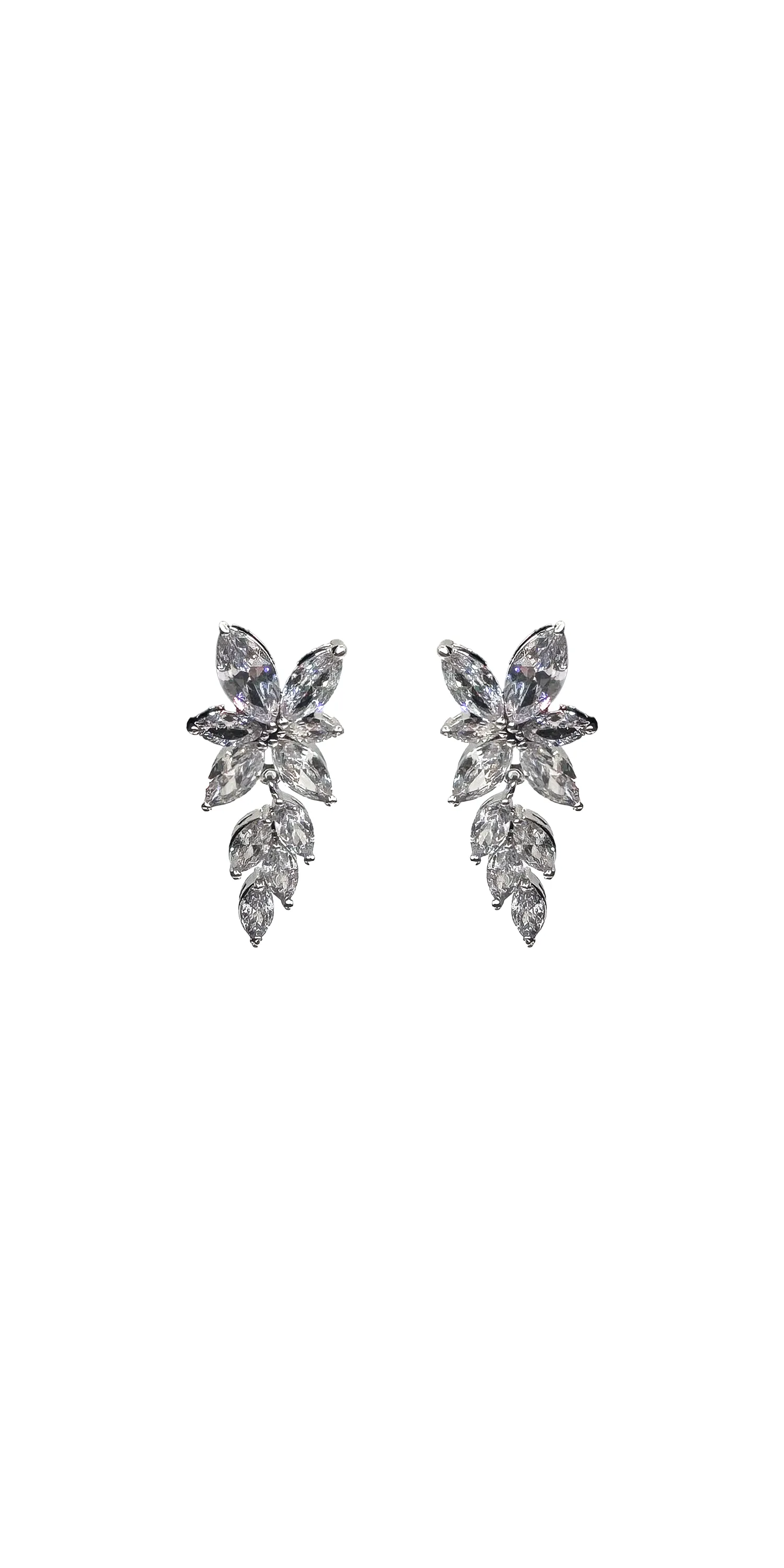 Cluster Stone Drop Cubic Zirconia Earrings