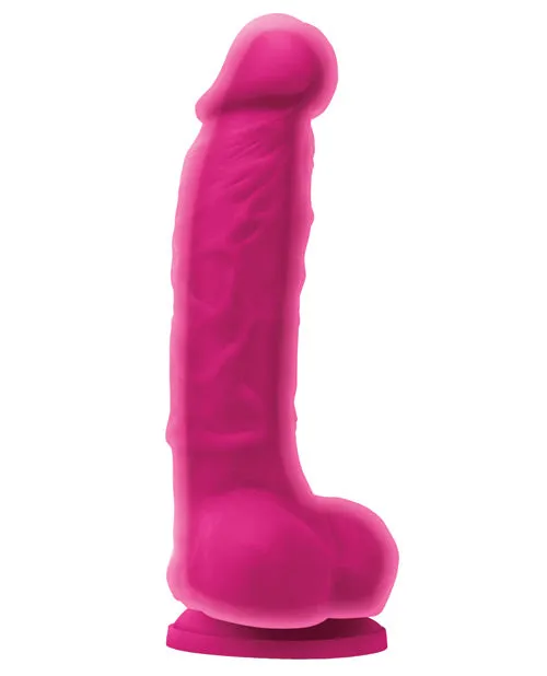 Colours Dual Density 7 Inch Silicone Dong W/balls & Suction Cup