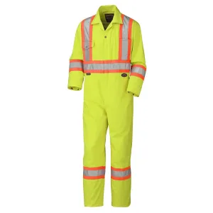 Coveralls - Pioneer Hi-Viz Yellow/Green Polyester/Cotton Saefty Coveralls, 5512 / 5512T