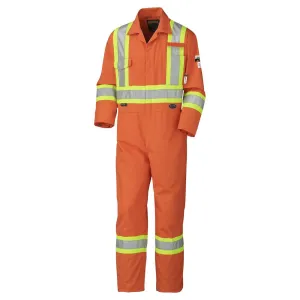 Coveralls - Pioneer Orange Hi-Viz Flame Resistant Cotton Coveralls, 5555 / 5555T