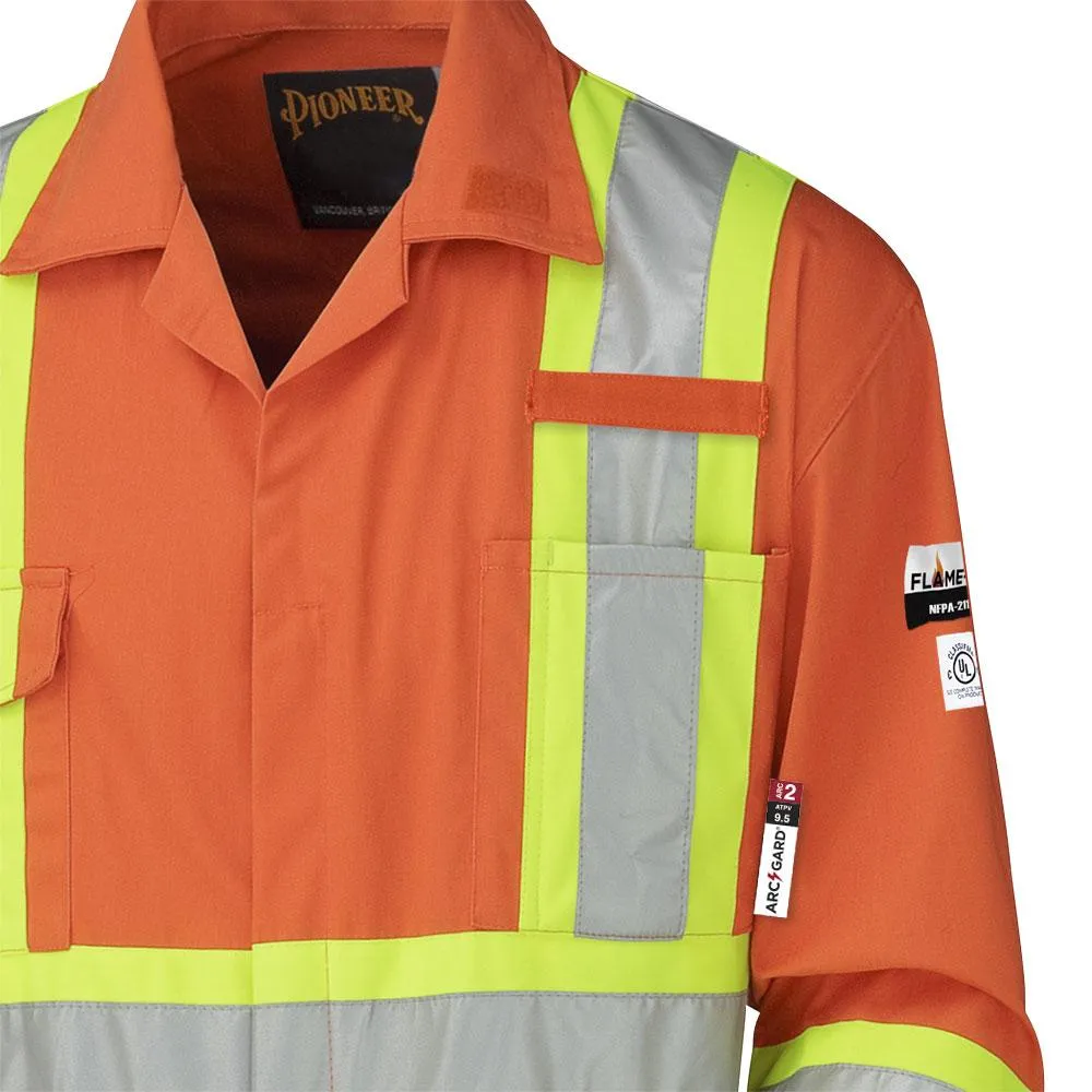 Coveralls - Pioneer Orange Hi-Viz Flame Resistant Cotton Coveralls, 5555 / 5555T