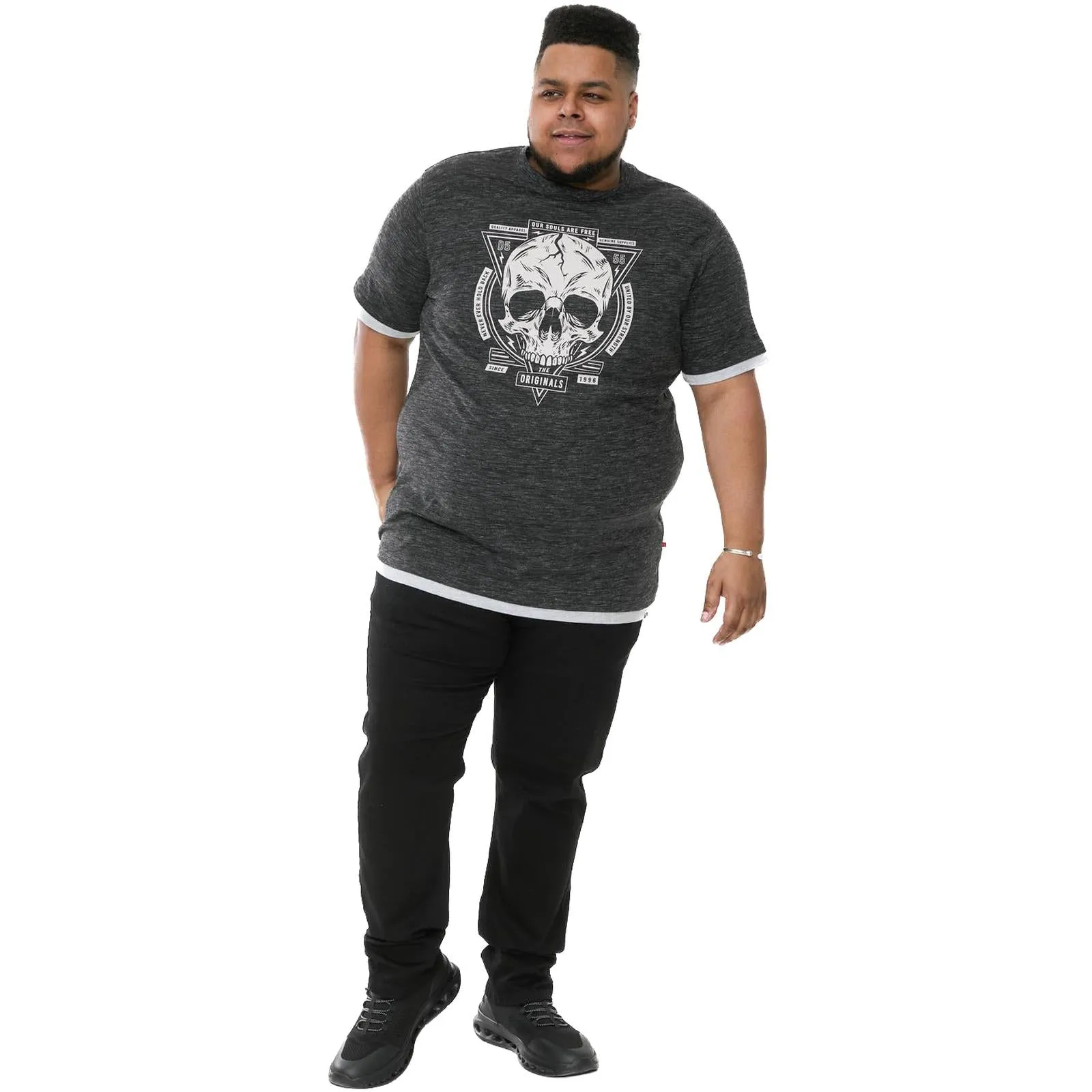 D555 Mens Darren Big & Tall Skull Printed T-Shirt