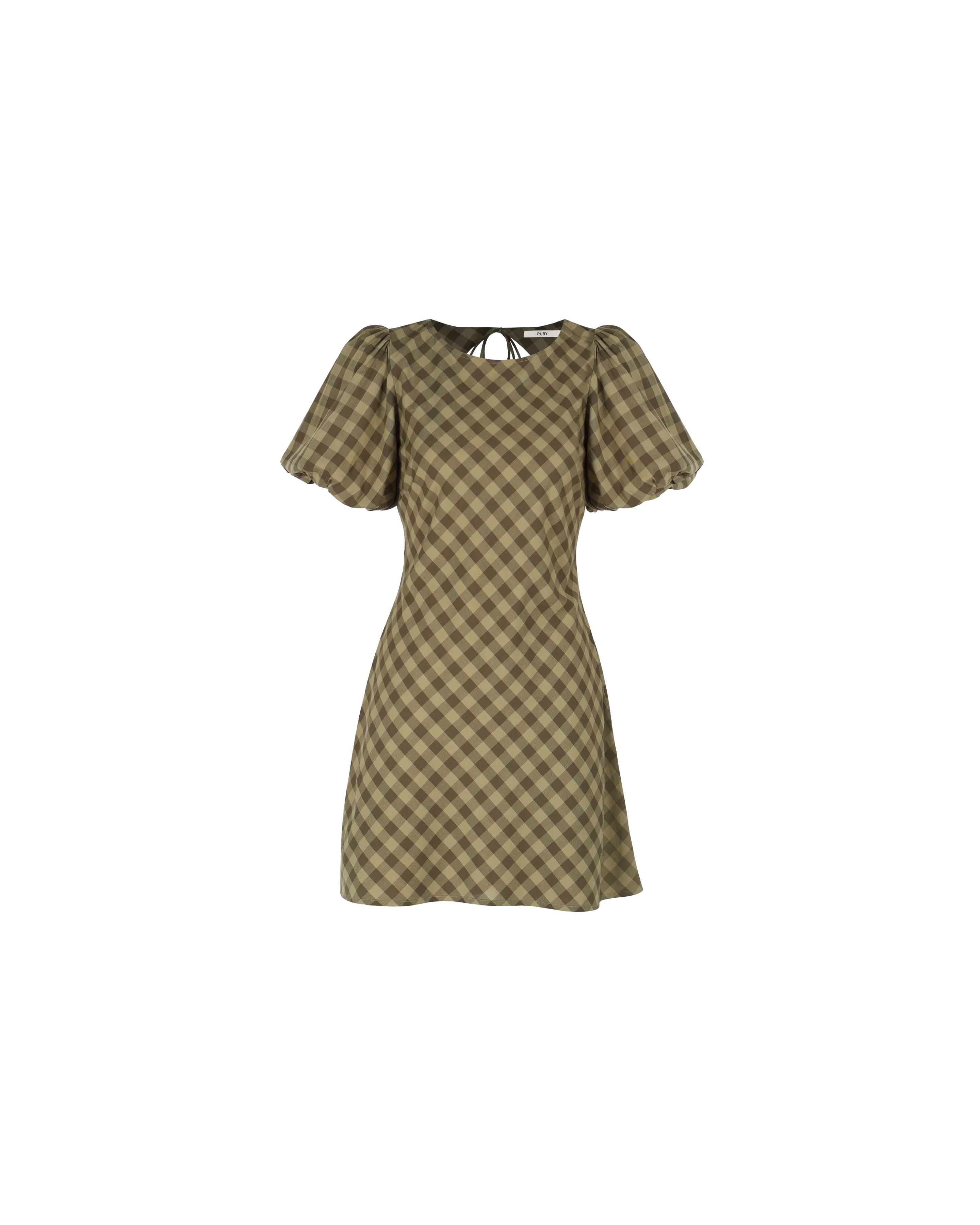 DARCY GINGHAM MINIDRESS OLIVE GINGHAM