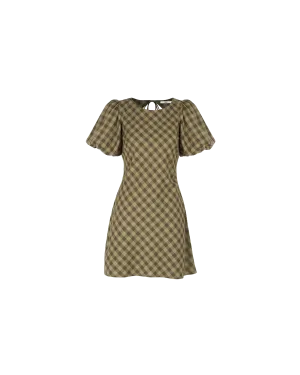 DARCY GINGHAM MINIDRESS OLIVE GINGHAM