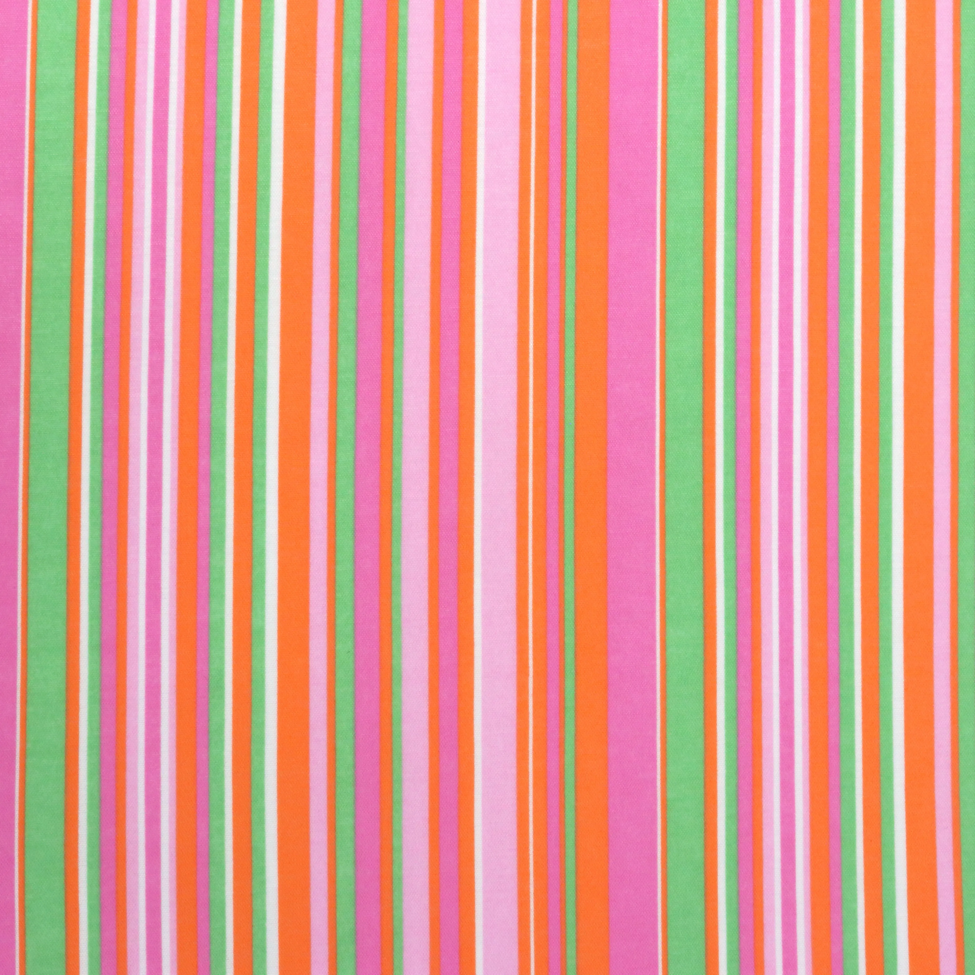 Deadstock Viscose Blend Pique - Stripes - Pink   Orange - SALE