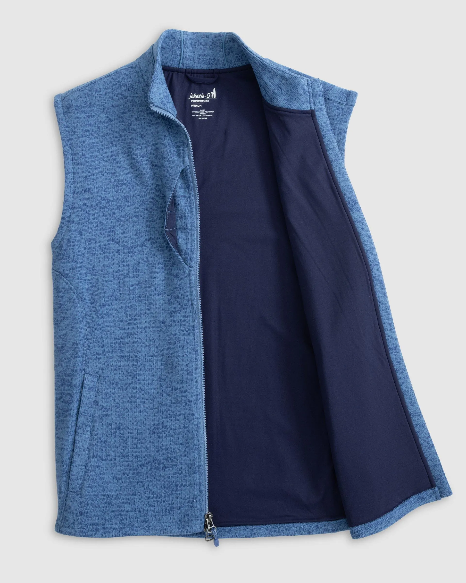 Denalis Double-Zip Fleece Vest in Mid Blue by Johnnie-O