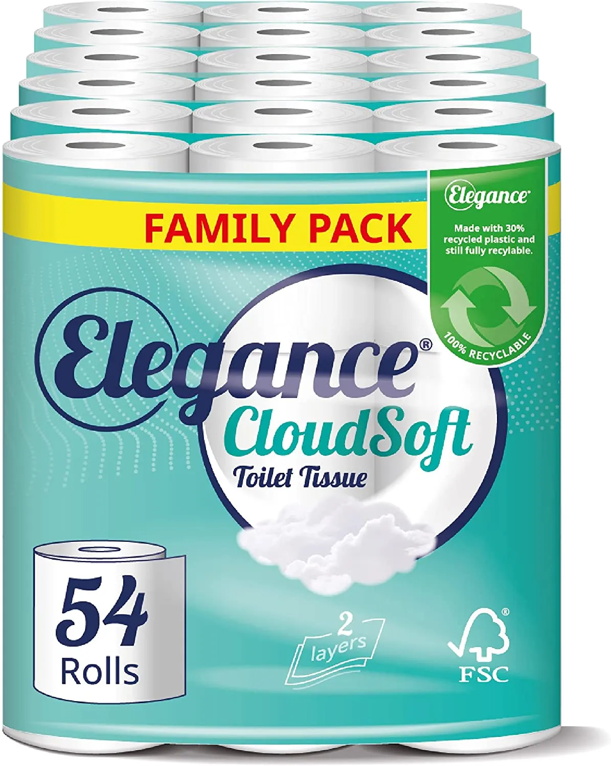 Elegance Cloud Soft Toilet Roll - Bulk Buy (54 Rolls)