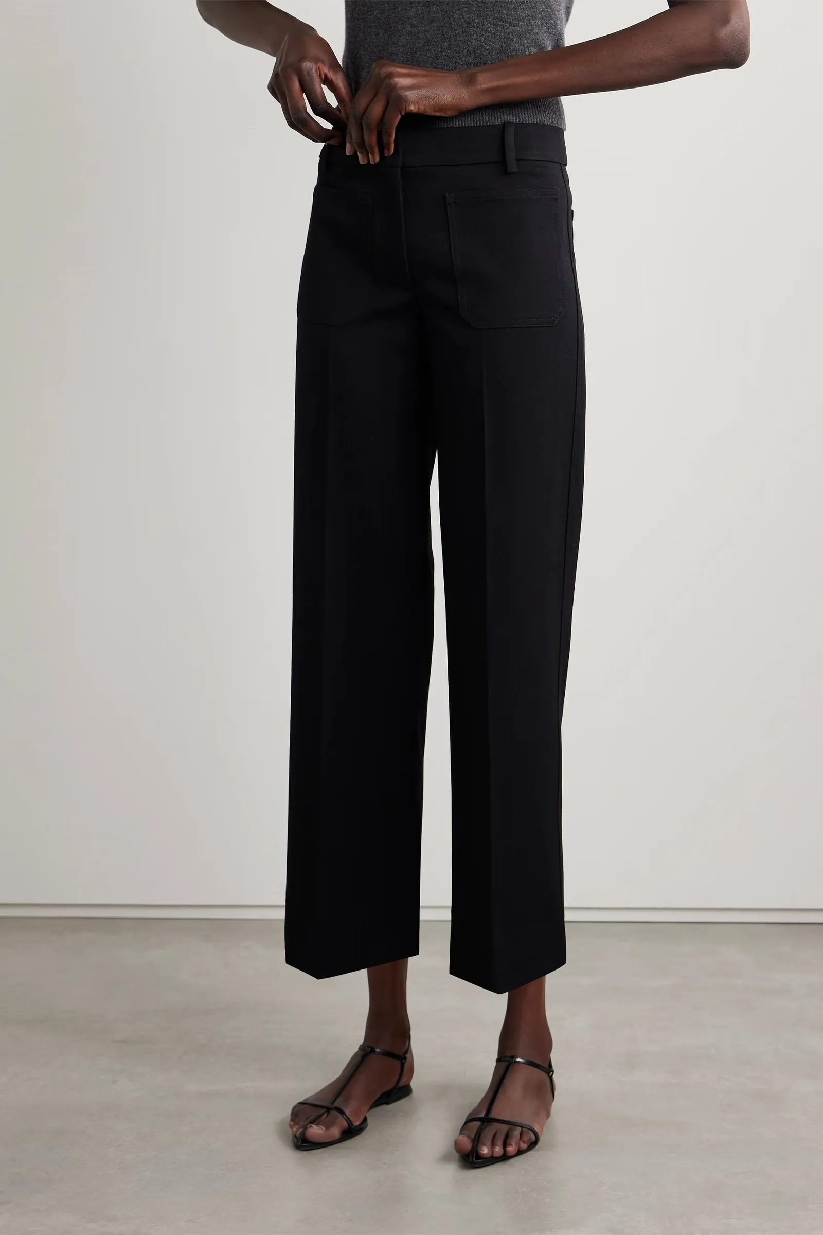 Enya Wool-twill Straight-leg Pants