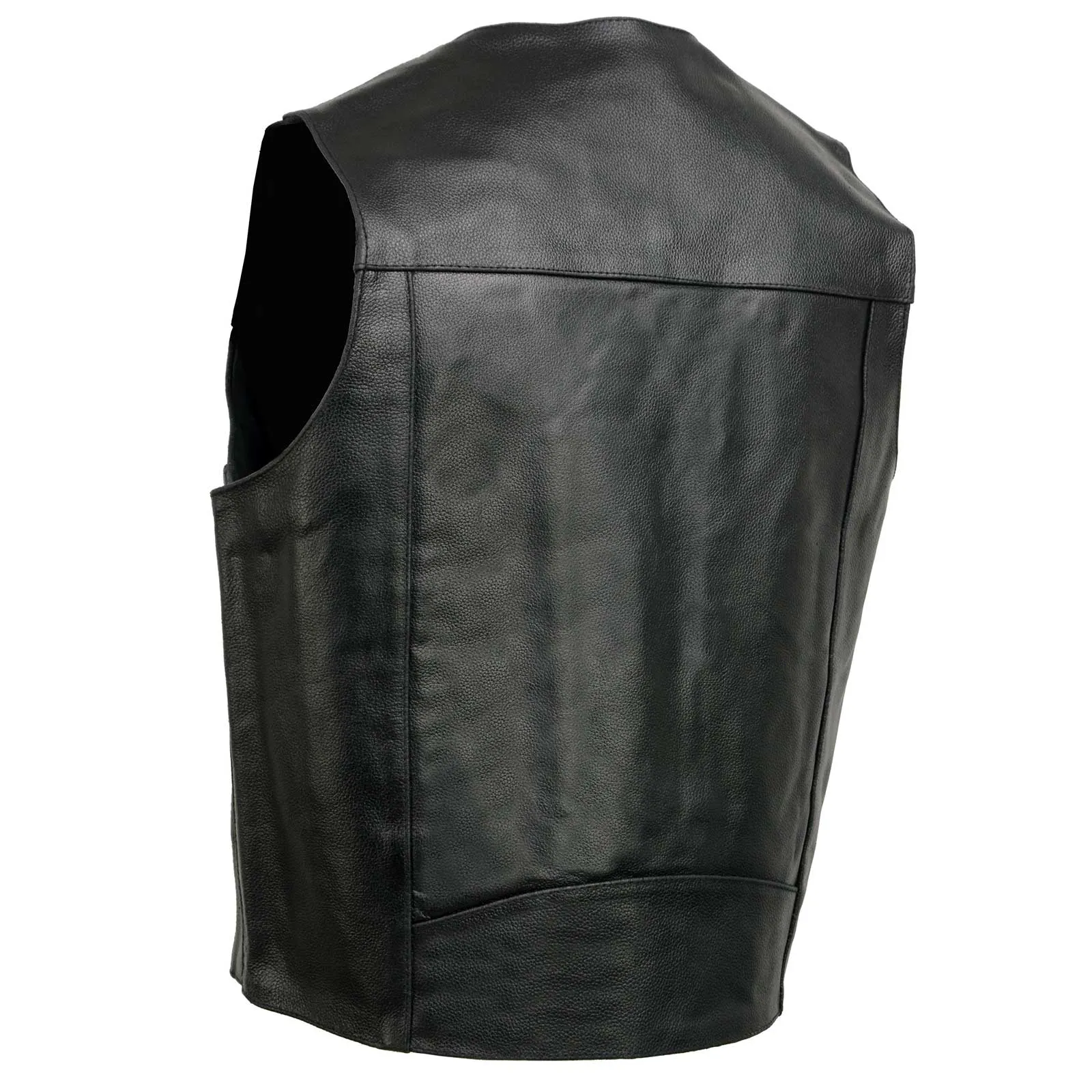 Event Leather EL5310 Black Motorcycle Leather Vest for Men - Riding