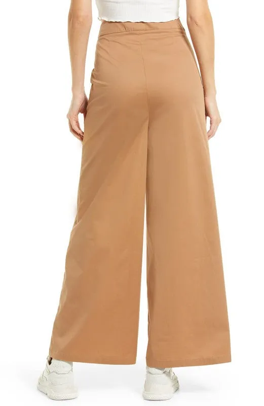 Finley Camel Brown Wide Leg Trousers