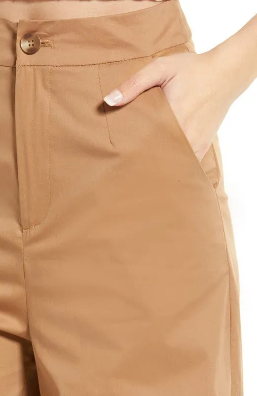 Finley Camel Brown Wide Leg Trousers