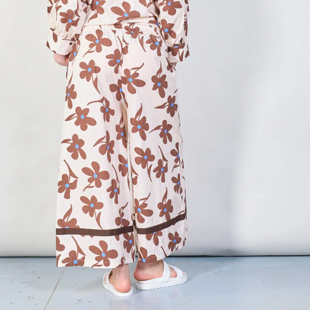 Floral print wide-leg trousers wholesale