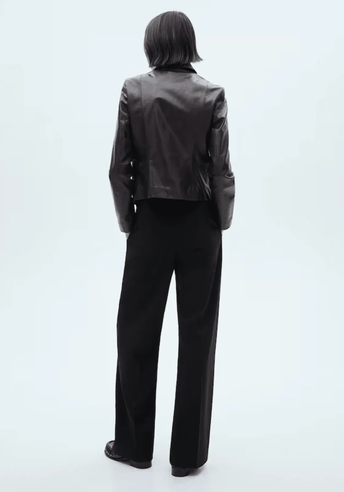 Flowy straight-fit trousers - Black