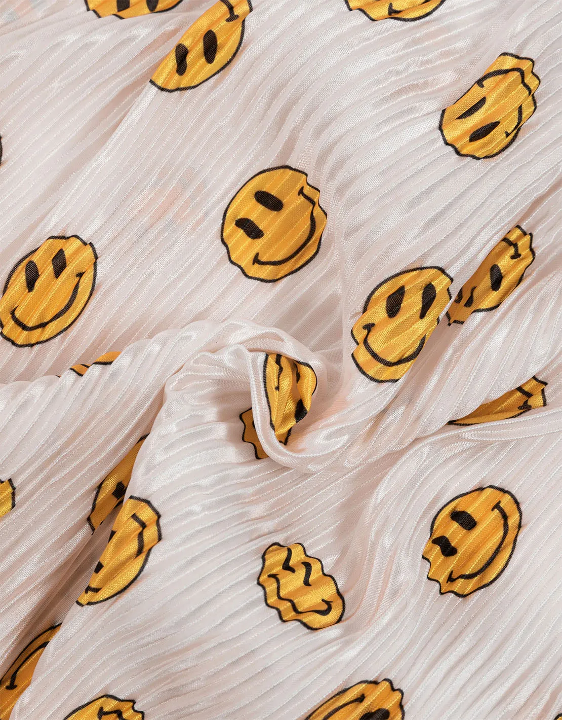 Flowy tiny smiley plisse trousers