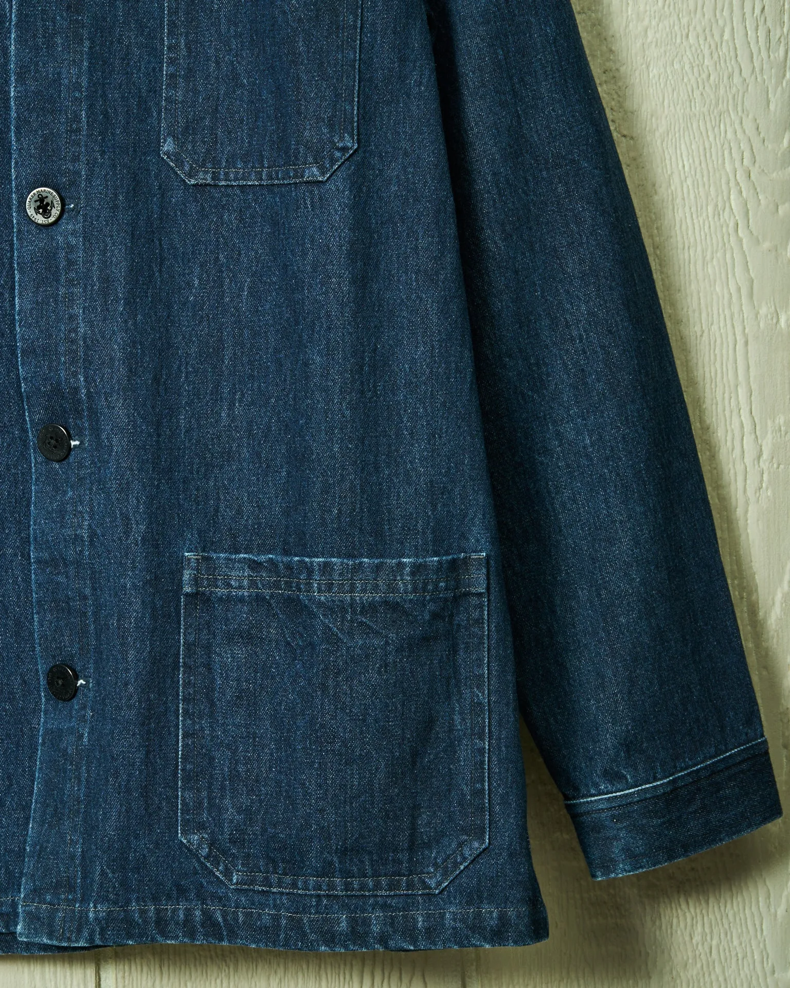 French Workman’s Jacket in Mid Wash Denim