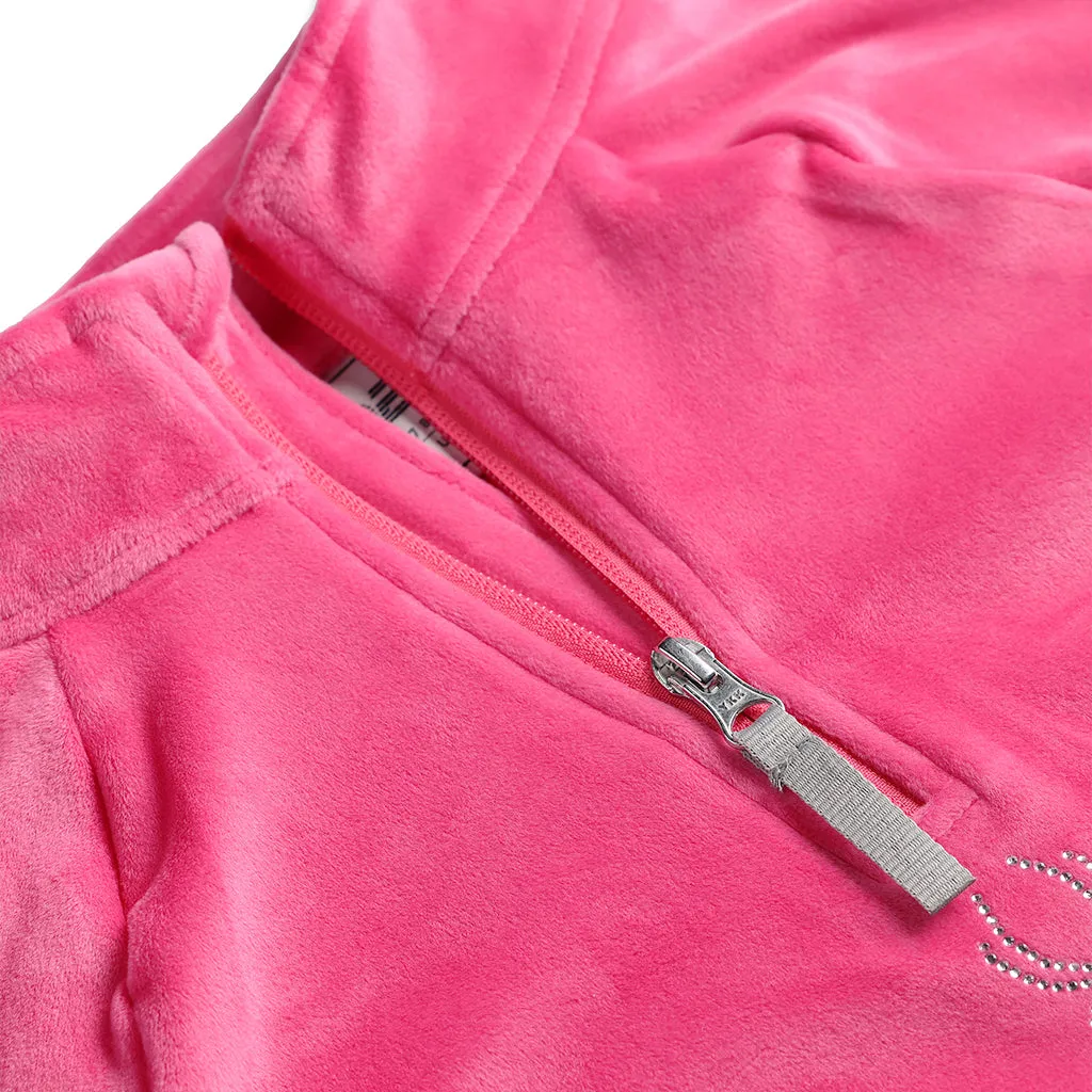 Girls Shimmer Bug Half Zip - Pink