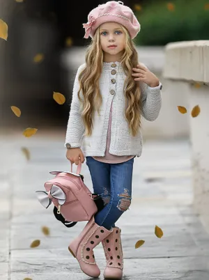 Gorgeous Greys Buttoned Cable Knit Cardigan