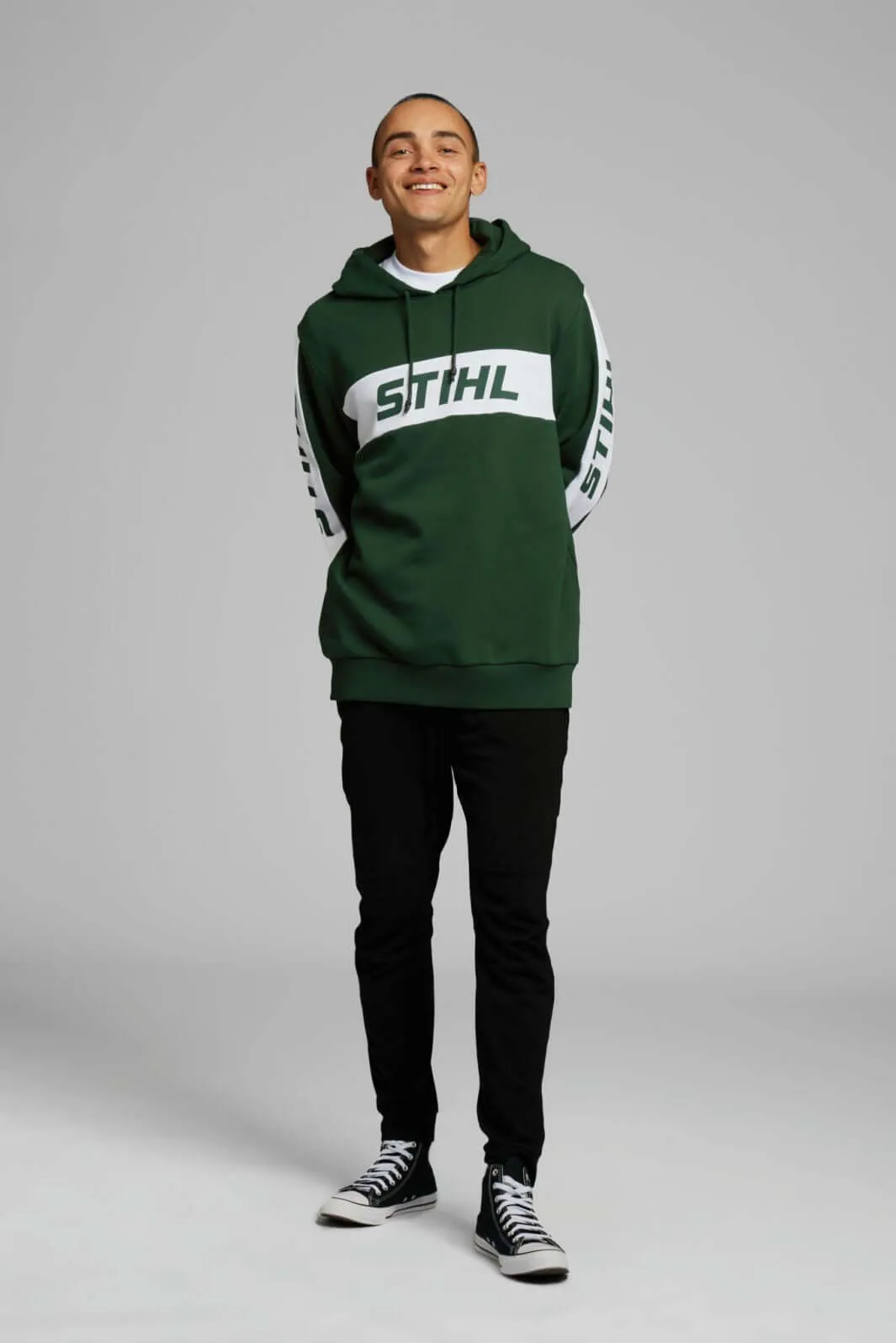 Green Colourblock Hoodie