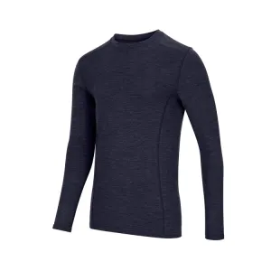 Hoggs of Fife 100% Merino Wool Crew Neck Base Layer Long Sleeve Top - Navy