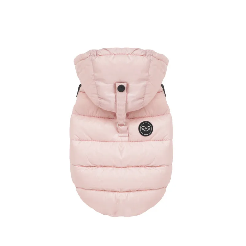 hood padding vest - pink