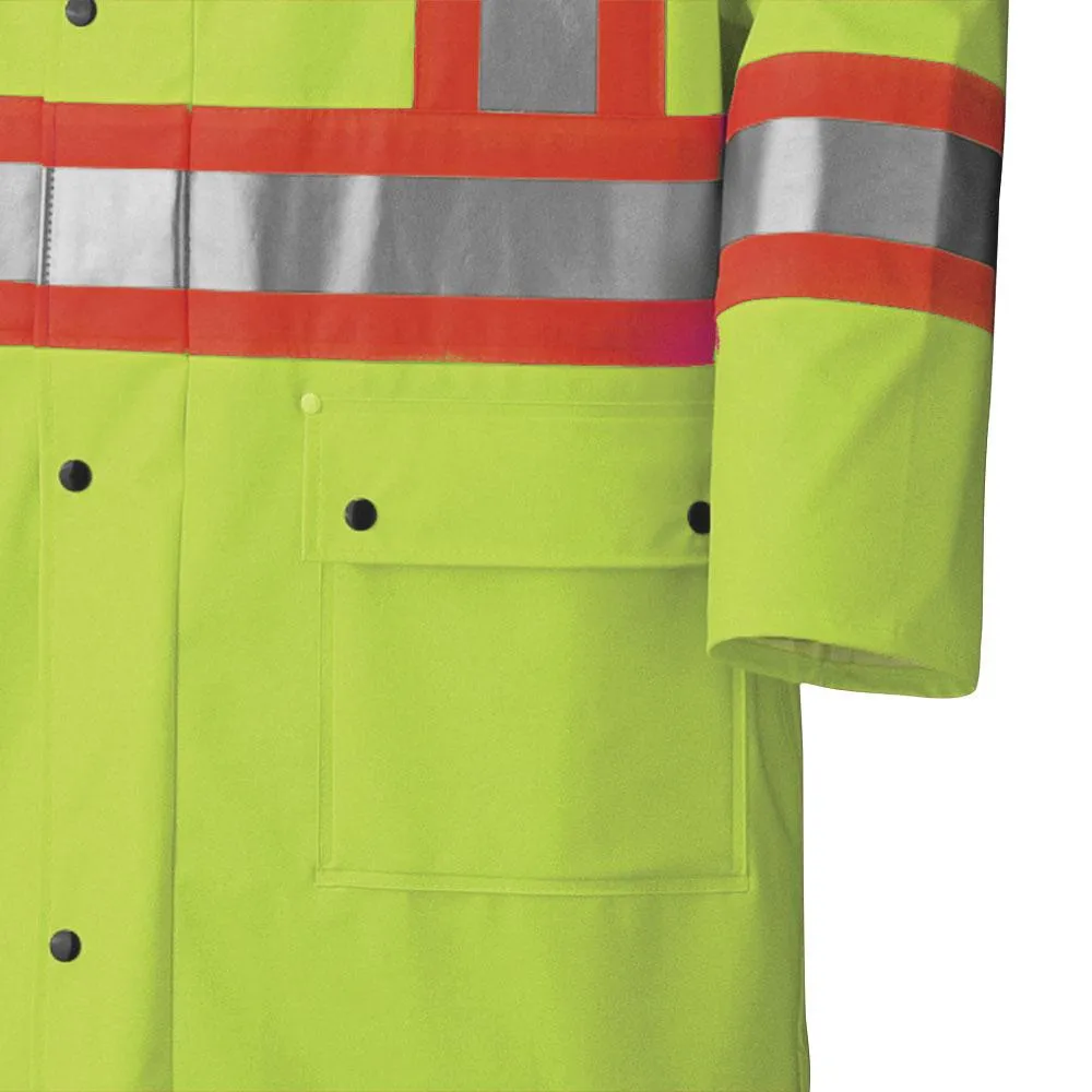 Jacket - Pioneer Hi-Viz Flame Resistant Waterproof Safety Long Coat, 5896 / 5897