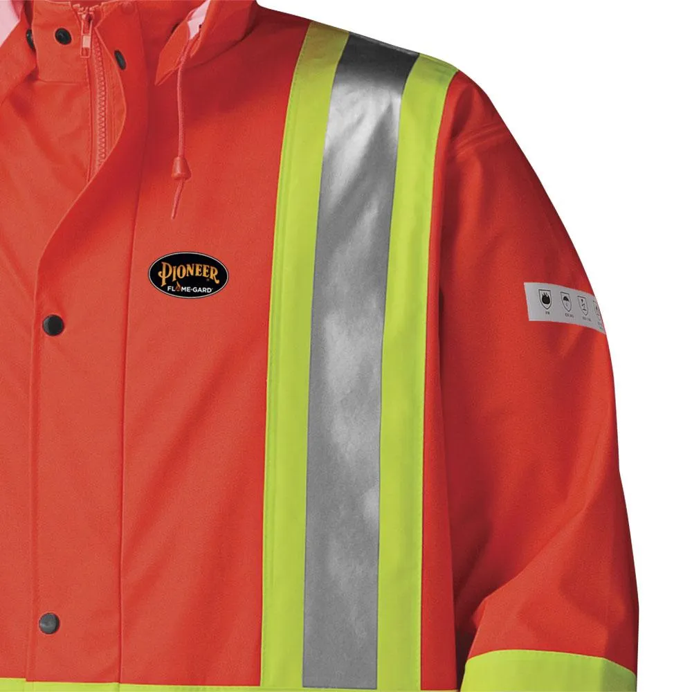 Jacket - Pioneer Hi-Viz Flame Resistant Waterproof Safety Long Coat, 5896 / 5897