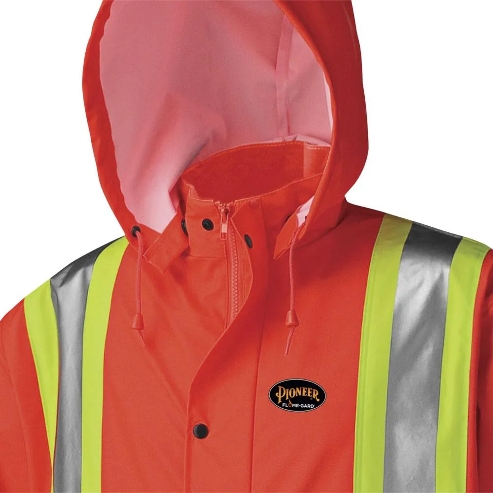 Jacket - Pioneer Hi-Viz Flame Resistant Waterproof Safety Long Coat, 5896 / 5897