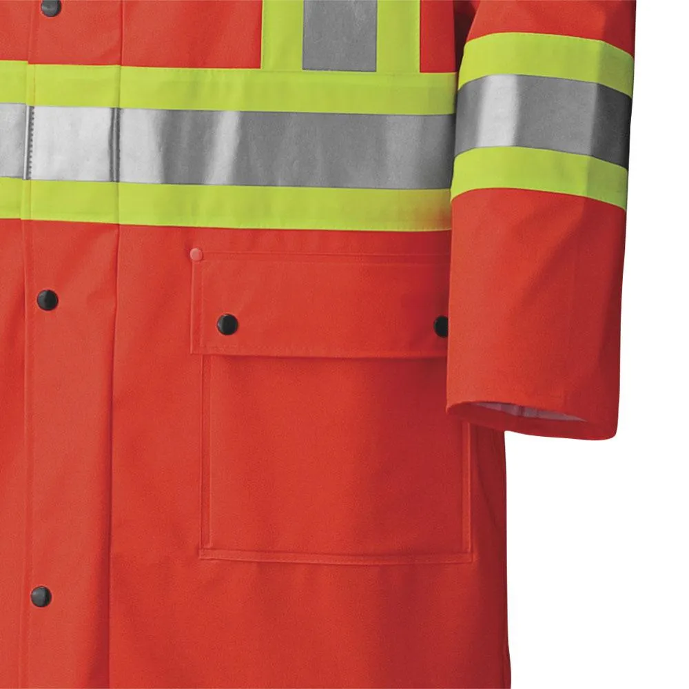 Jacket - Pioneer Hi-Viz Flame Resistant Waterproof Safety Long Coat, 5896 / 5897