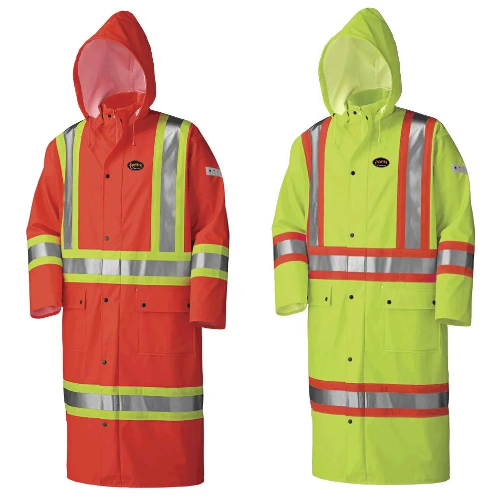 Jacket - Pioneer Hi-Viz Flame Resistant Waterproof Safety Long Coat, 5896 / 5897