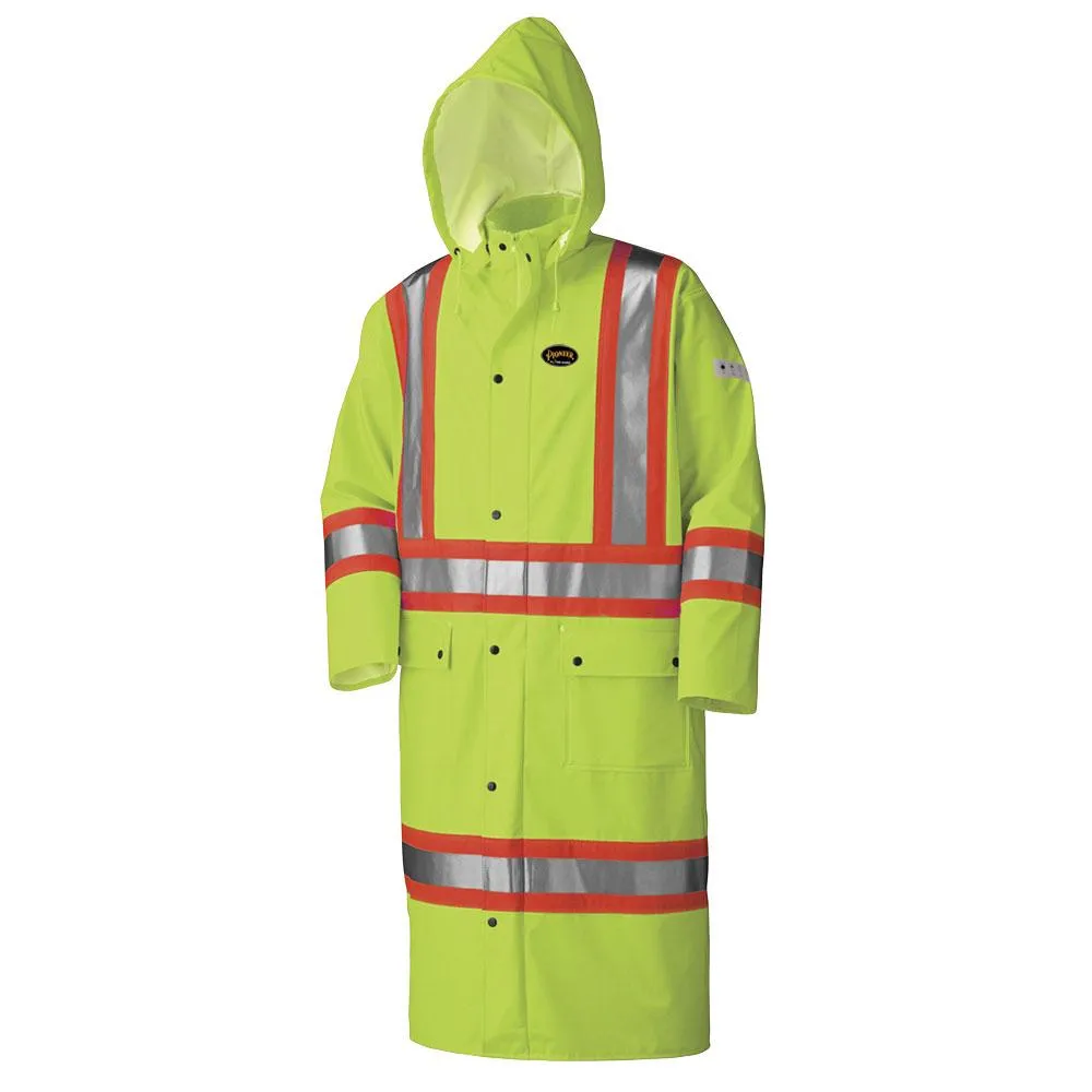 Jacket - Pioneer Hi-Viz Flame Resistant Waterproof Safety Long Coat, 5896 / 5897