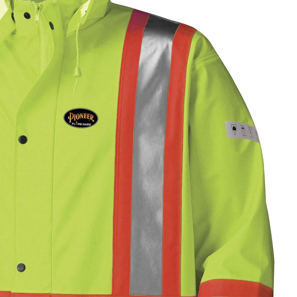 Jacket - Pioneer Hi-Viz Flame Resistant Waterproof Safety Long Coat, 5896 / 5897