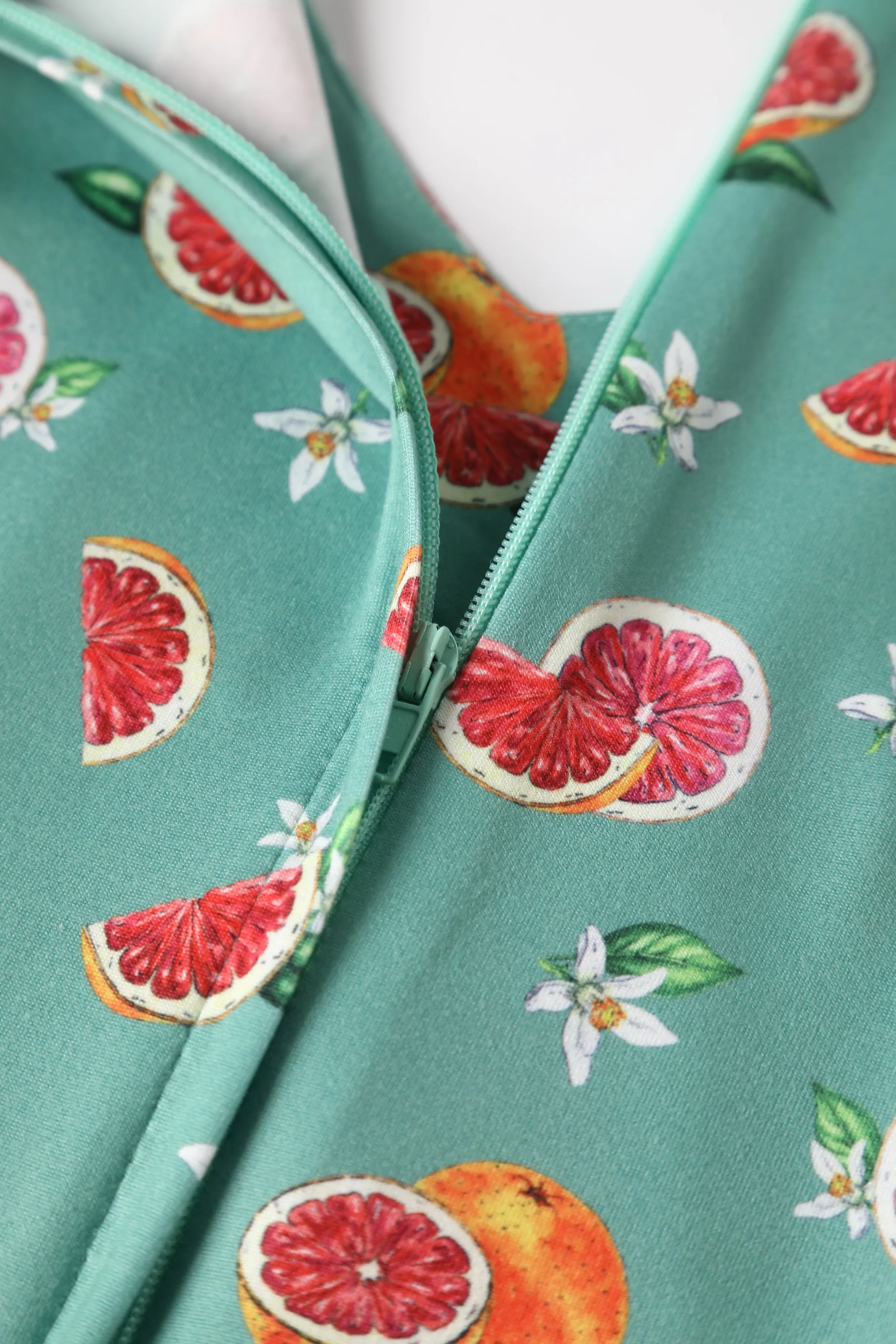 Janice Green Grapefruit Petal Sleeved Tea Dress