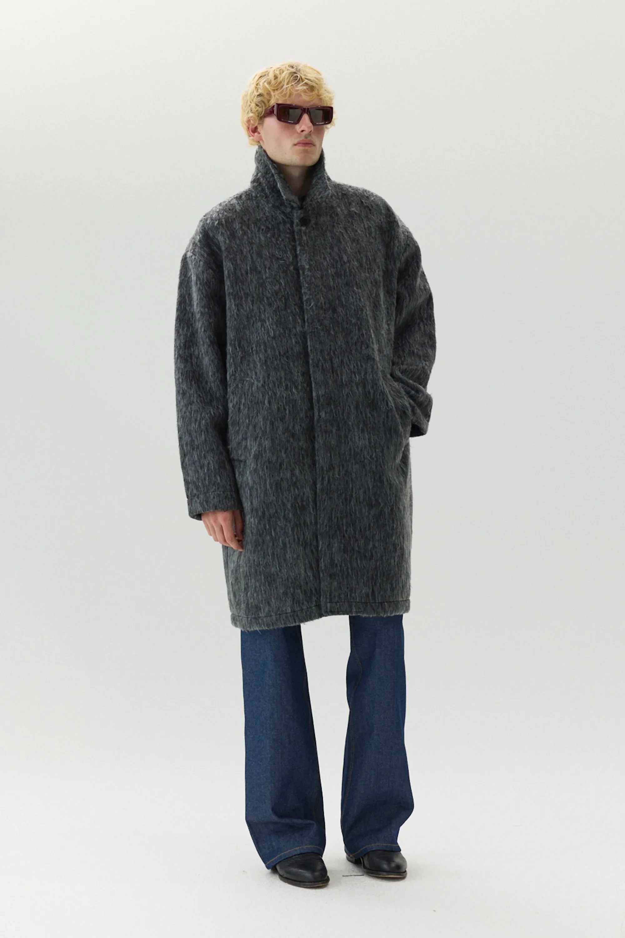 JOBA CARCOAT FUZZY AW24 GREY